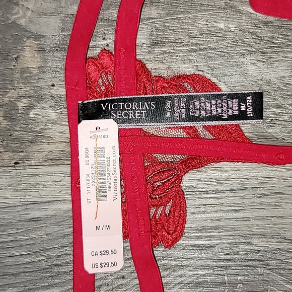 victoria's secret embroidered ouvert string bikini medium floral panty - Picture 8 of 8